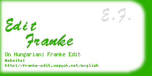 edit franke business card